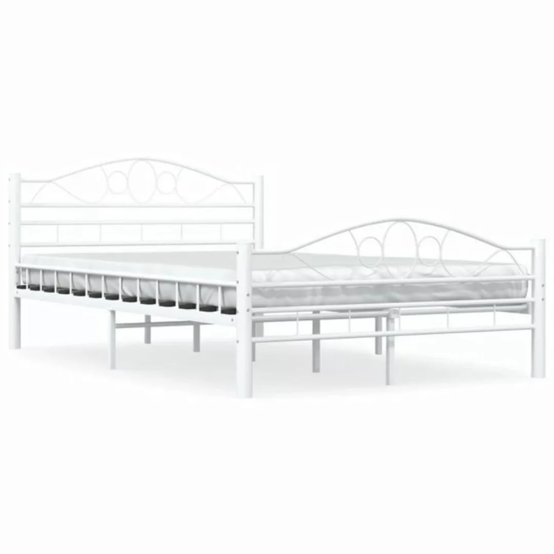 furnicato Bett Bettgestell Weiß Metall 140×200 cm günstig online kaufen