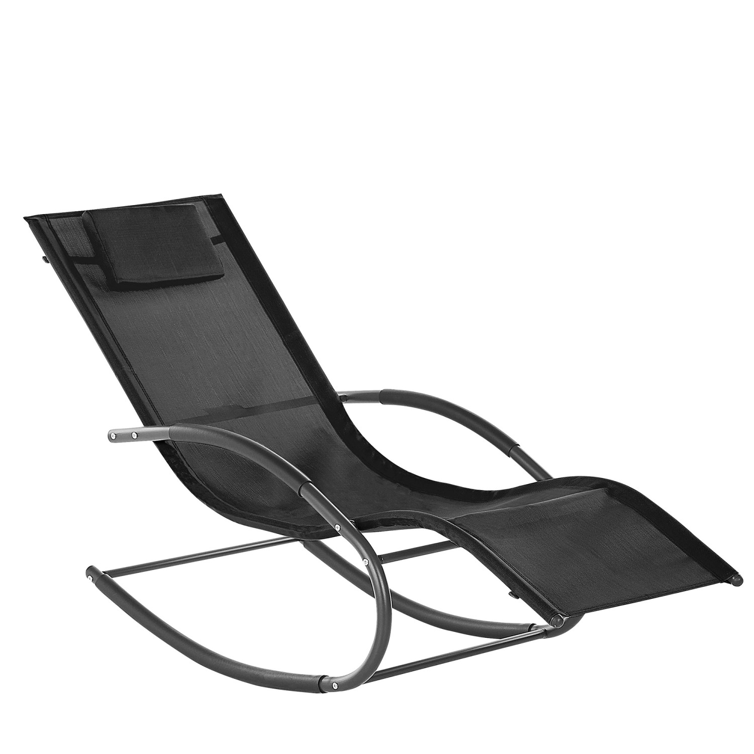 Beliani Gartenliege Schwarz 155x60x90 günstig online kaufen