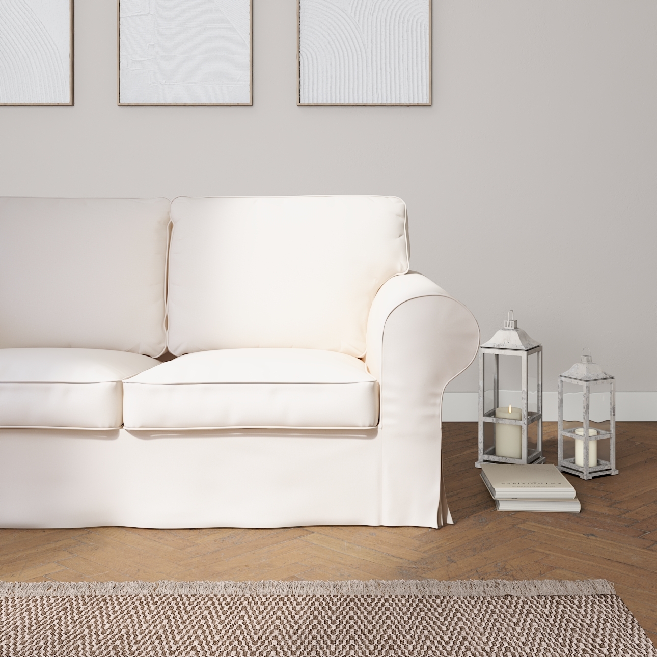 Bezug für Ektorp 2-Sitzer Schlafsofa ALTES Modell, naturweiß, Sofabezug Ekt günstig online kaufen