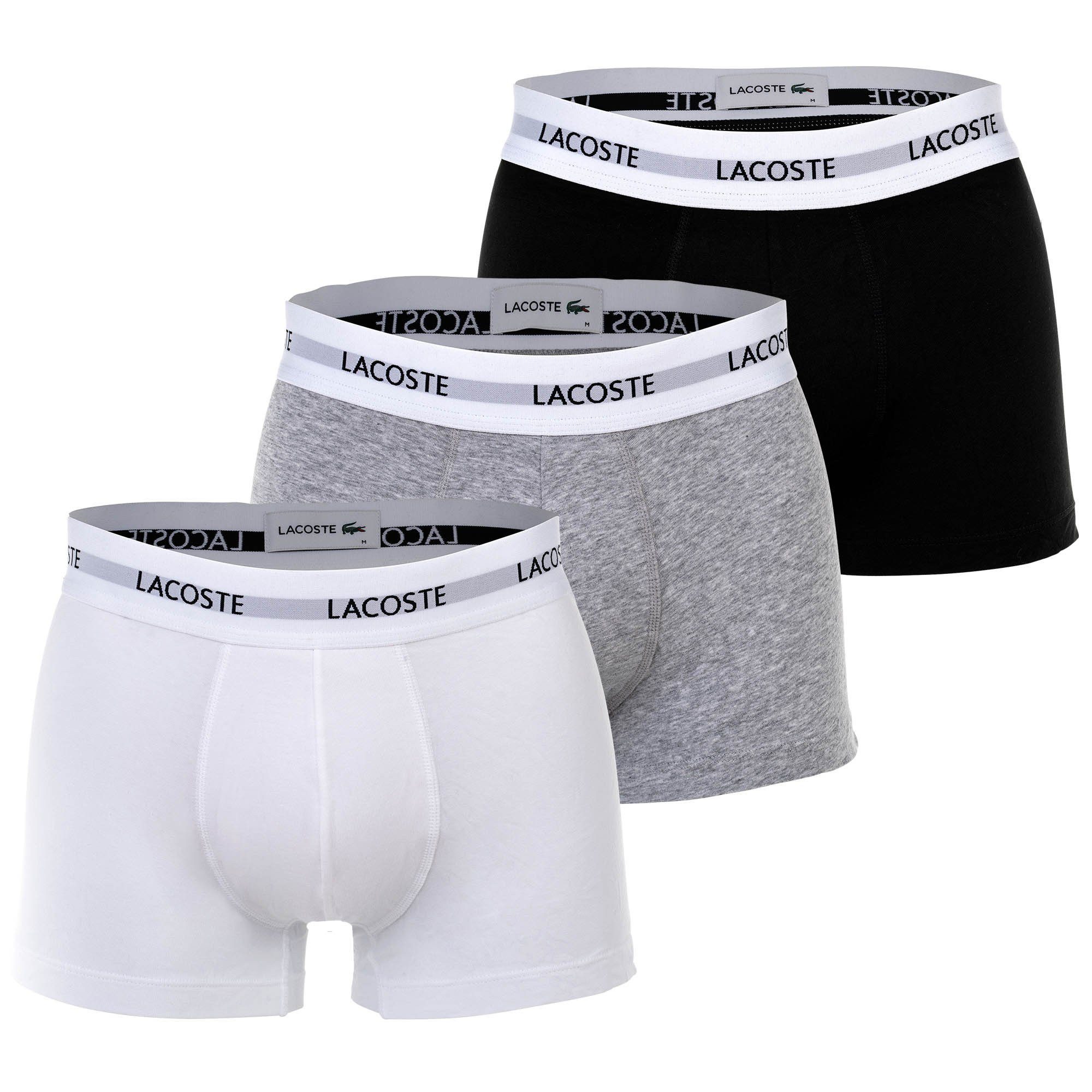 Lacoste 3-er Set Trunks Dunkelblau mit verschiedenfarbigem Webbund günstig online kaufen