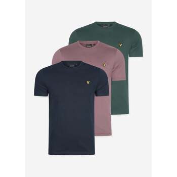 Lyle & Scott  T-Shirts & Poloshirts 3 pack t-shirt - Highland Mauve - Argyl günstig online kaufen