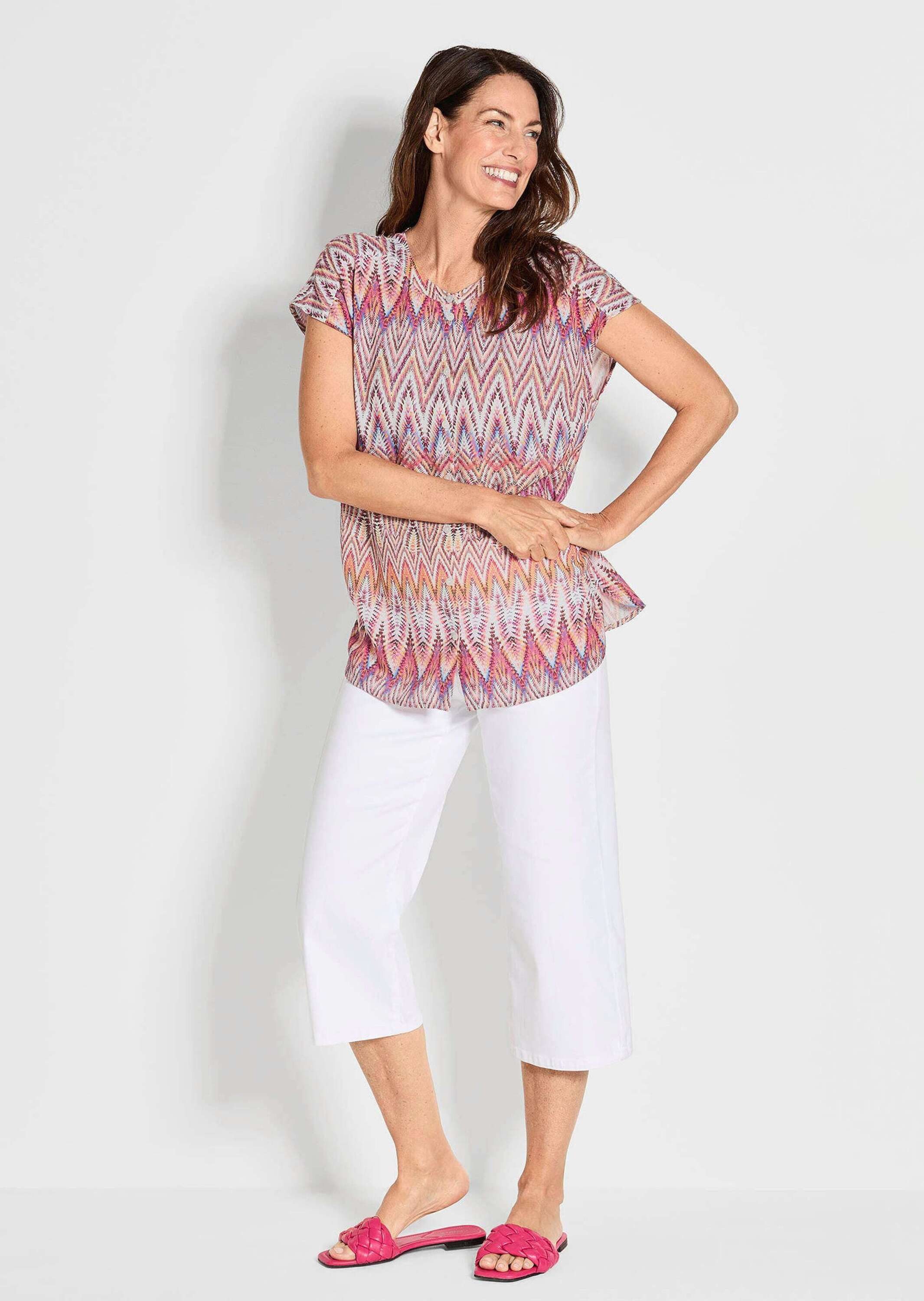 GOLDNER Kurzarmbluse Kurzarm Printbluse für Damen günstig online kaufen