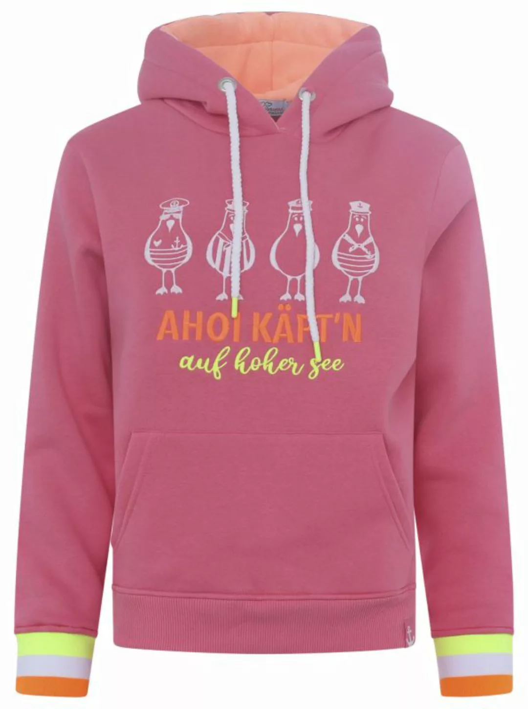 Zwillingsherz Hoodie ""Ahoi Käptn"", mit maritimer Botschaft, lustigen Möwe günstig online kaufen