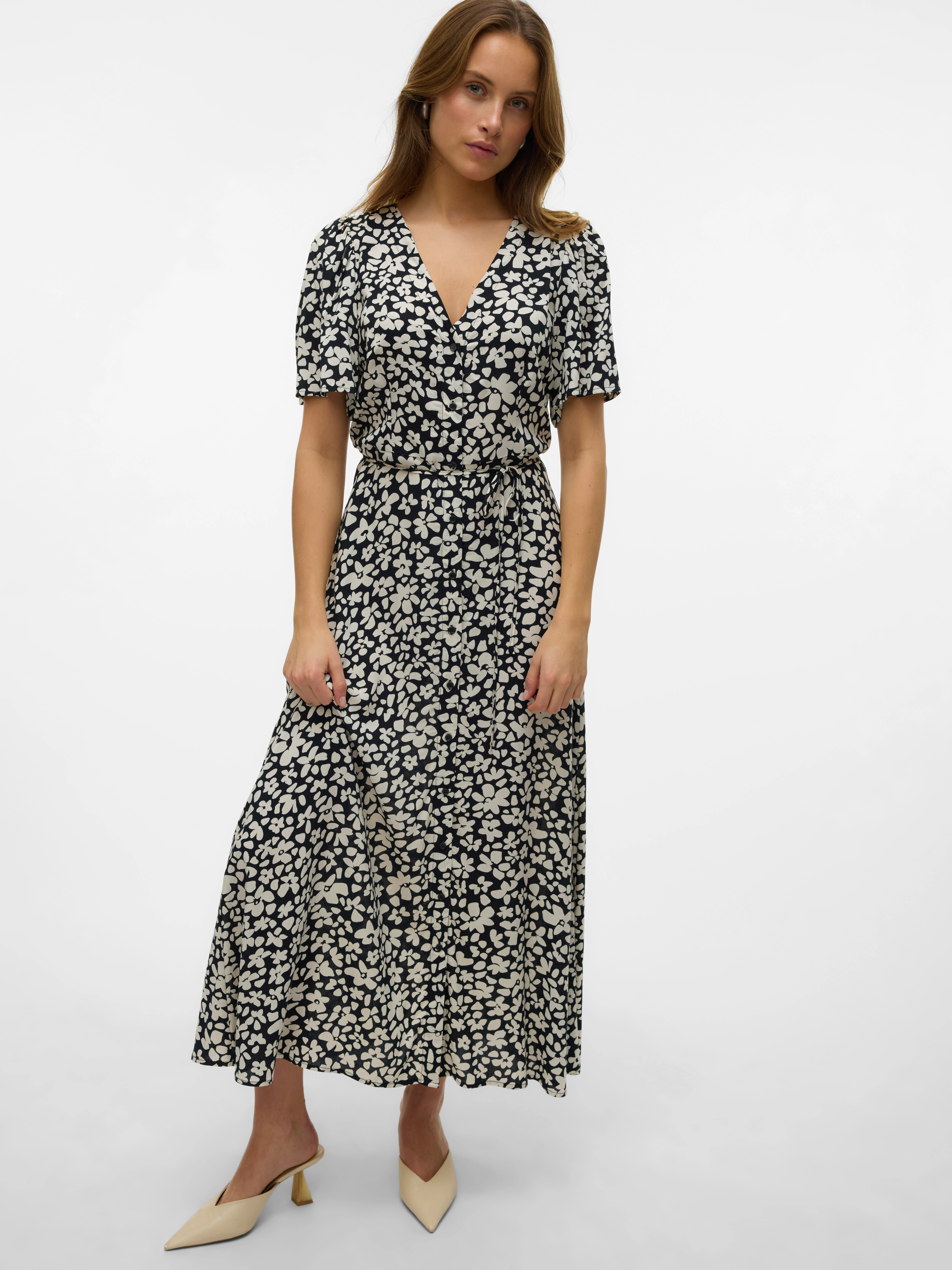 Vero Moda Sommerkleid "VMALBA SS CALF DRESS WVN GA NOOS" günstig online kaufen