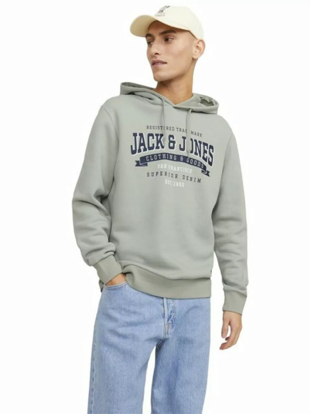 Jack & Jones Kapuzensweatshirt JJELOGO SWEAT HOOD 2 COL 23/24 NOOS günstig online kaufen