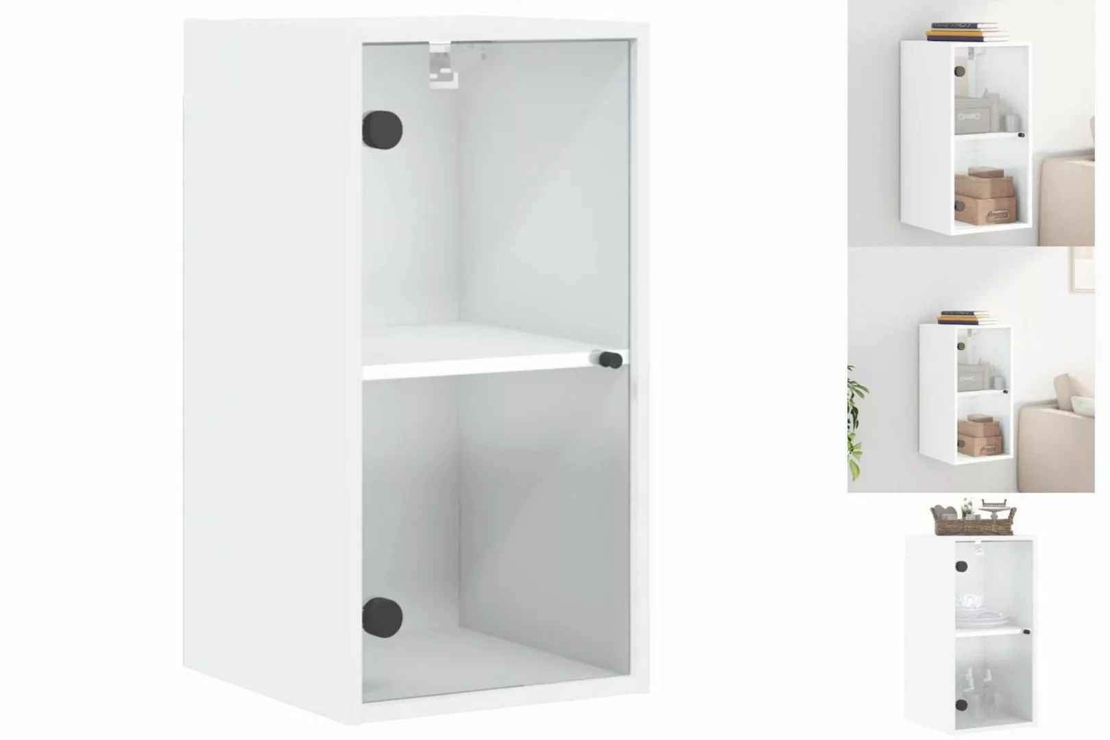 vidaXL Hängeschrank Hängeschrank Wandschrank mit Glastüren Weiß 35x37x68,5 günstig online kaufen