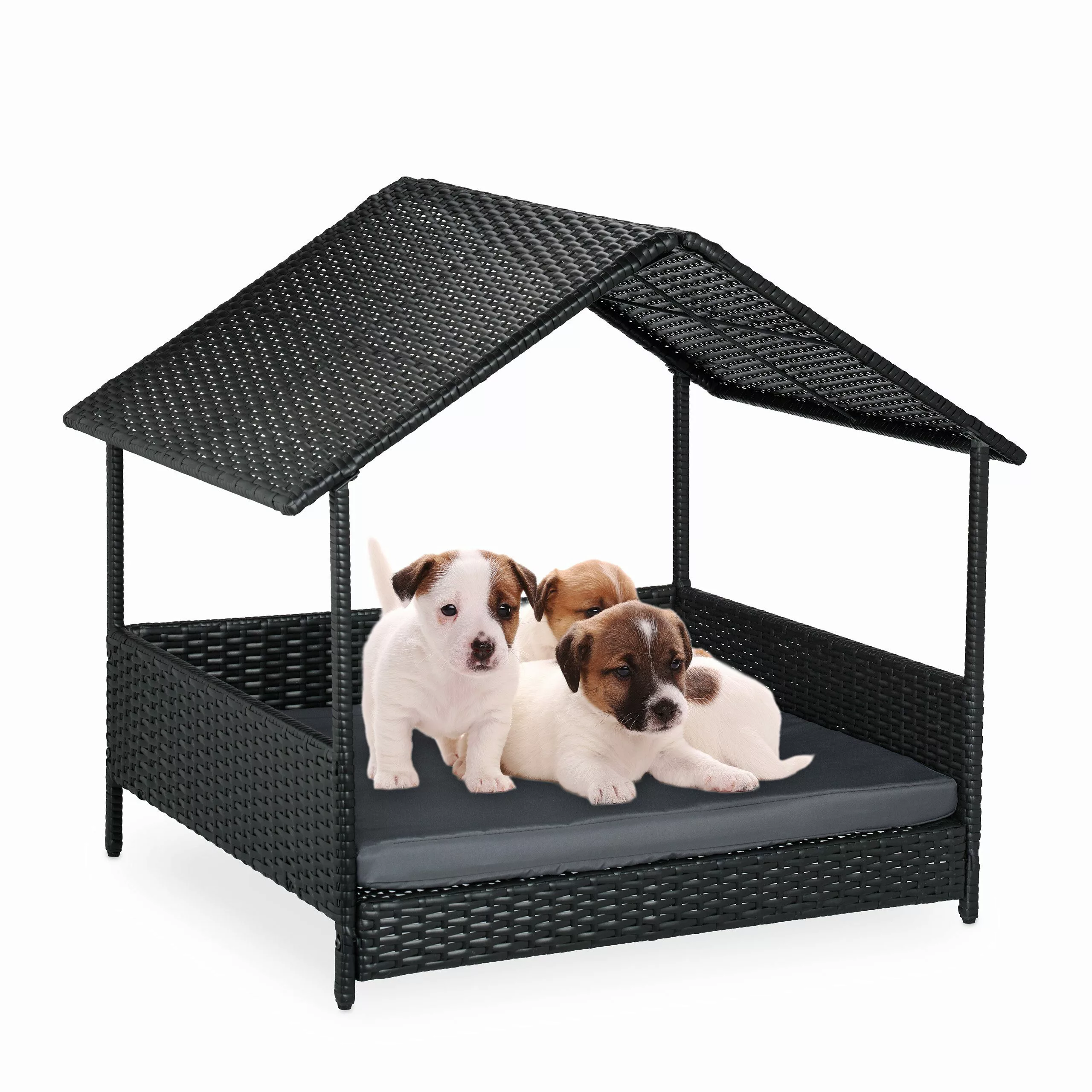 relaxdays Tierbett Hundeliege mit Dach, Polyester günstig online kaufen