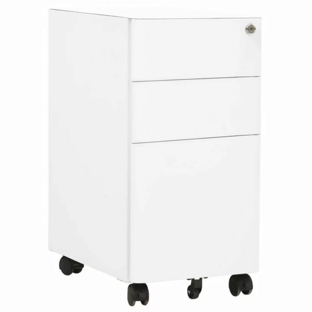 Aktenschrank Mit Rollen Weiß 30x45x59 Cm Stahl günstig online kaufen