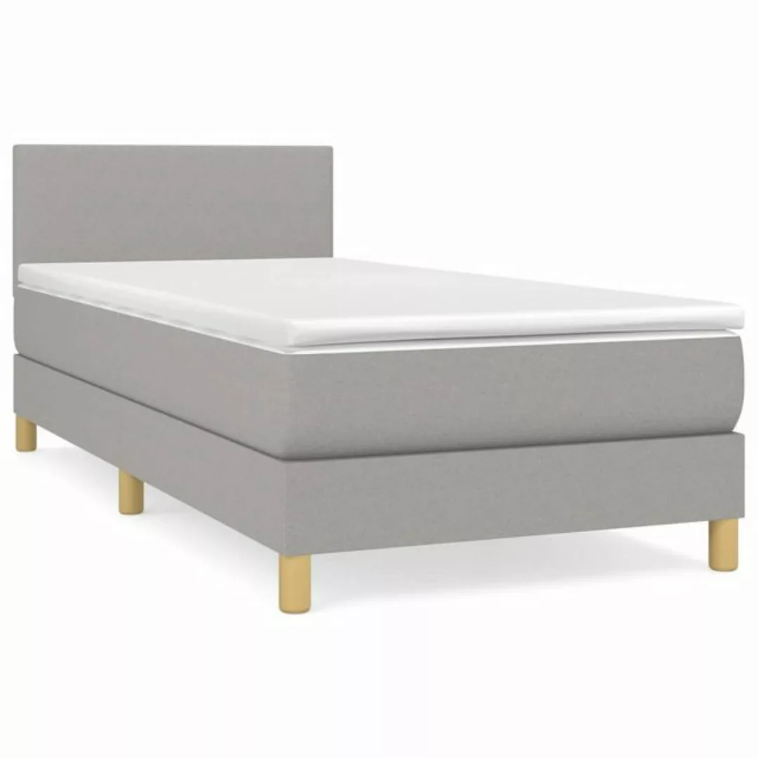 vidaXL Boxspringbett Boxspringbett mit Matratze Hellgrau 80x200 cm Stoff Be günstig online kaufen