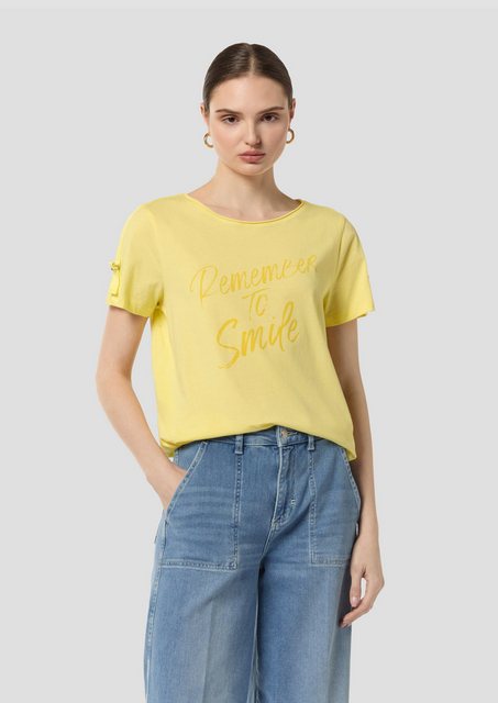 comma casual identity Kurzarmshirt T-Shirt mit Logo-Tape auf den Schultern günstig online kaufen