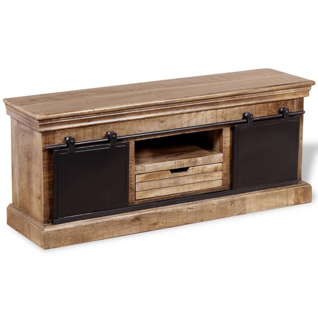 Tv-schrank Mit 2 Schiebetüren Mangoholz Massiv 110x30x45 Cm günstig online kaufen