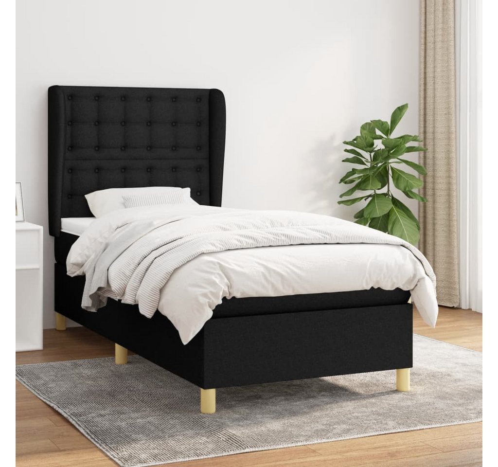 vidaXL Boxspringbett Boxspringbett mit Matratze Schwarz 100x200 cm Stoff Be günstig online kaufen