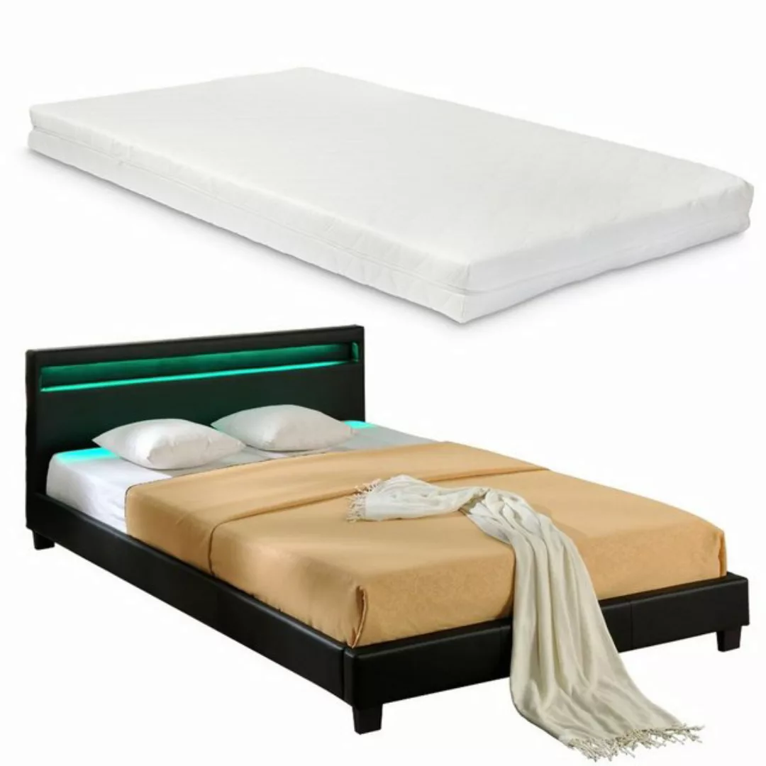 Corium Polsterbett (Bett und Matratze), LED-Bett »Paris« mit Matratze 180x2 günstig online kaufen