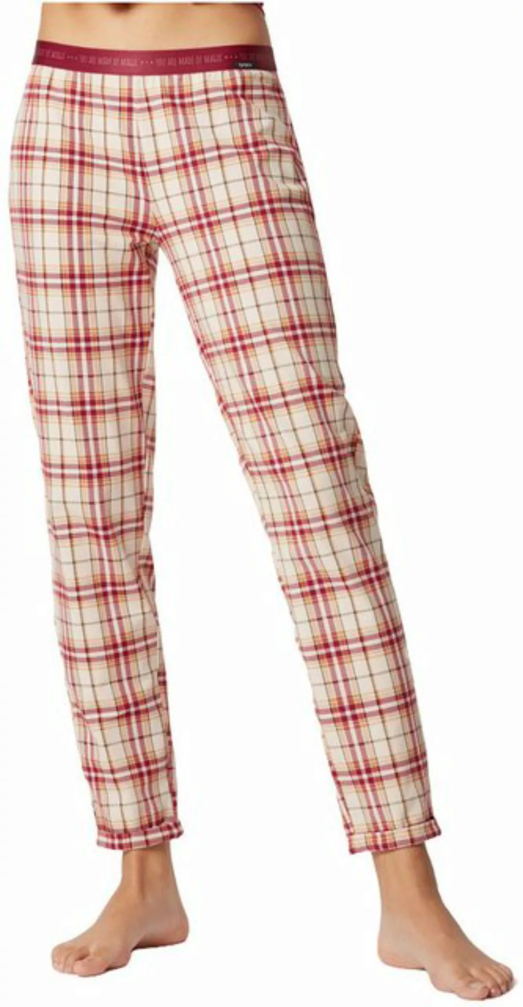 Skiny Pyjamahose Damen Schlafanzughose kariert (1-tlg) Modisches Design günstig online kaufen