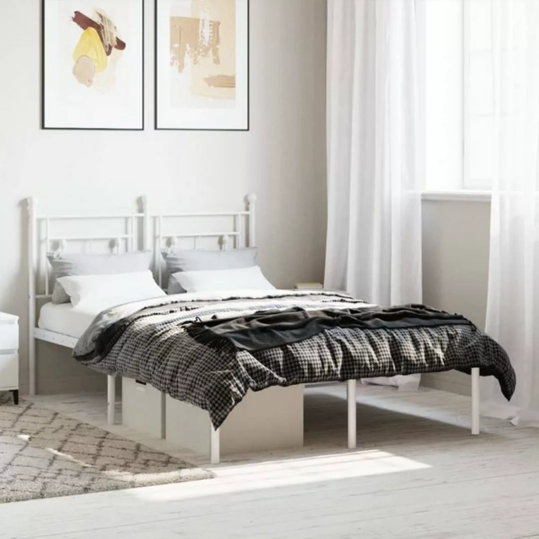 vidaXL Bettgestell Bettgestell mit Kopfteil Metall Schwarz 120x200 cm Bett günstig online kaufen