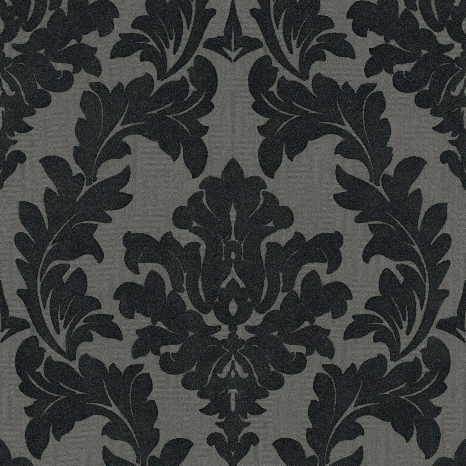 Bricoflor Schwarze Barock Tapete Neobarock Vliestapete mit Samt Ornament in günstig online kaufen