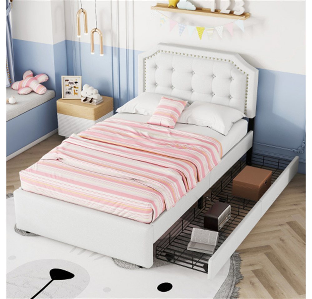 Mia&Coco Polsterbett Polsterbett Kinderbett Jugendbett flaches Bett mit 2 S günstig online kaufen