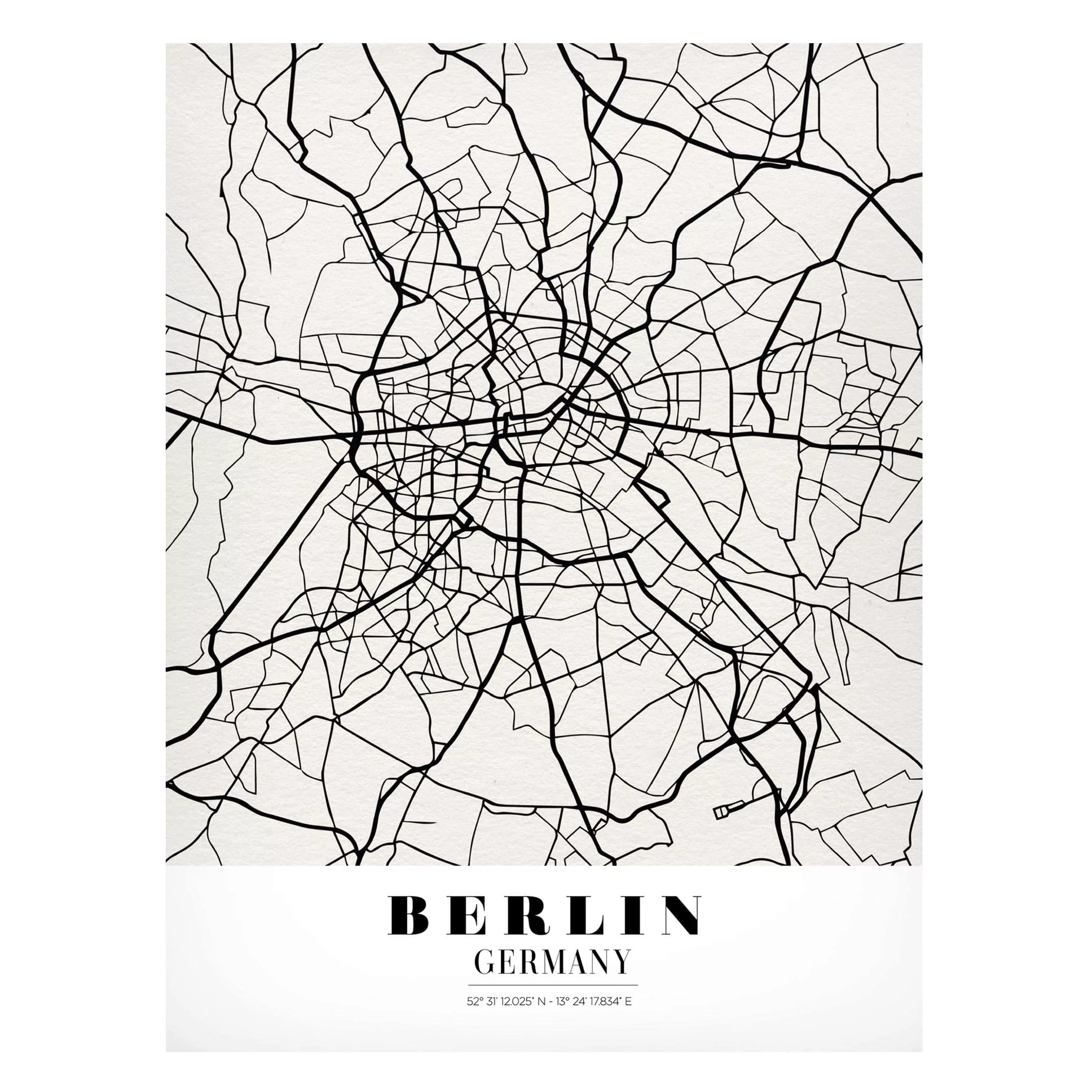 Magnettafel Stadt-, Land- & Weltkarte - Hochformat 3:4 Stadtplan Berlin - K günstig online kaufen