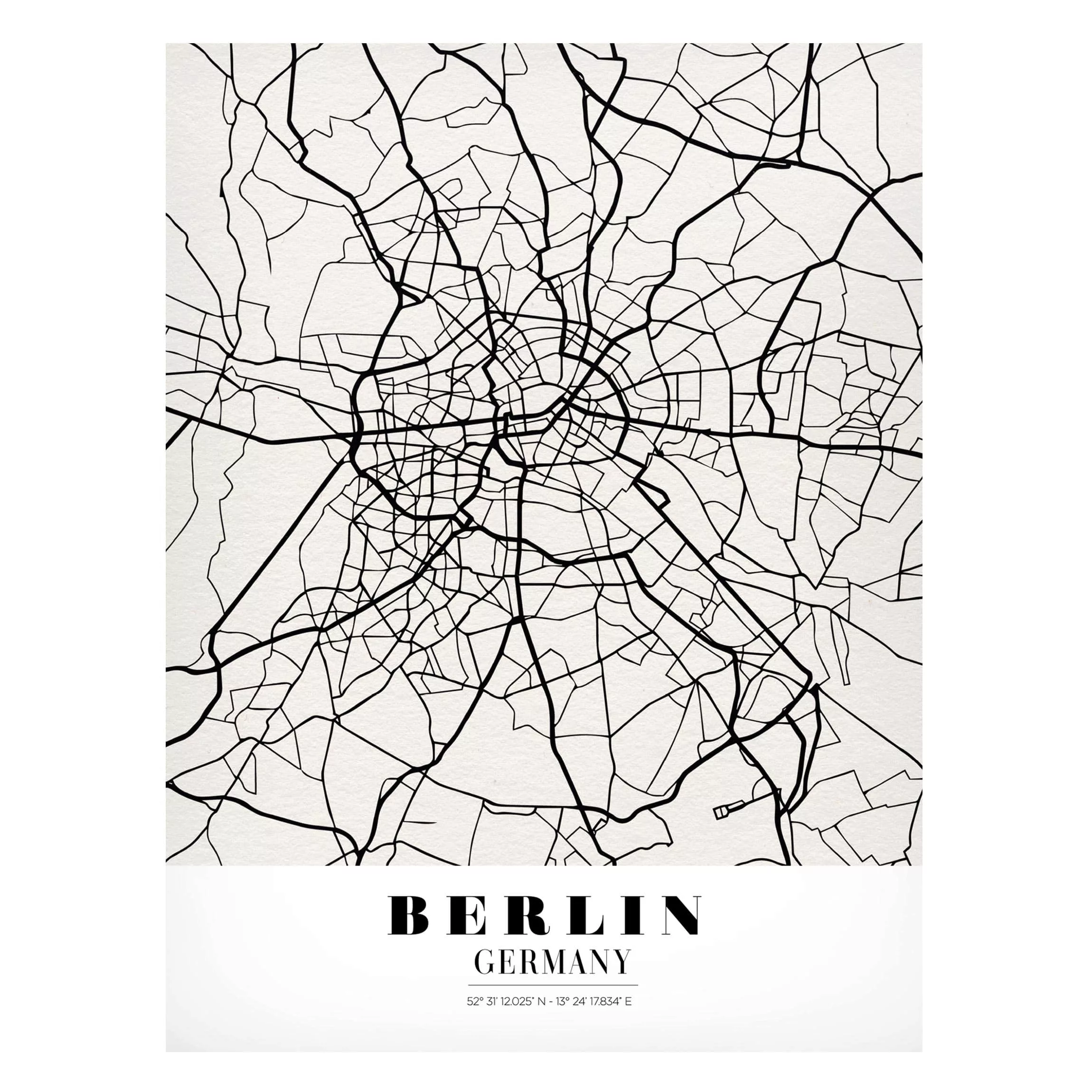 Magnettafel - Hochformat 3:4 Stadtplan Berlin - Klassik günstig online kaufen