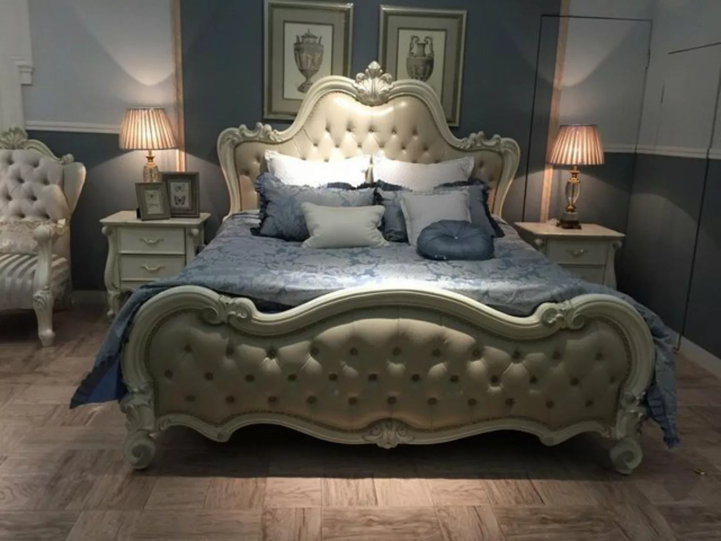 JVmoebel Bett, Design Bett Doppel Luxus Schlaf Zimmer Betten Leder Hotel günstig online kaufen