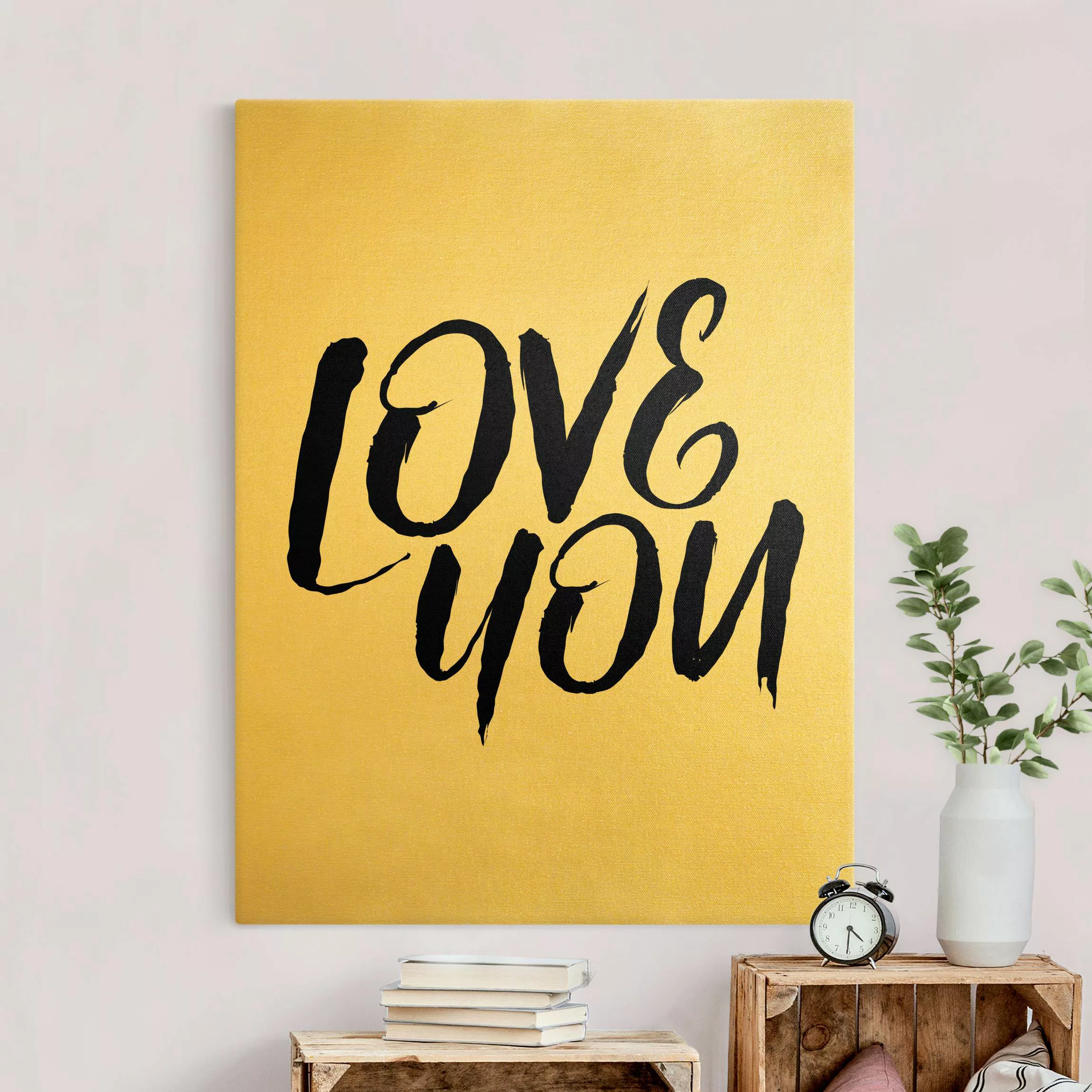 Leinwandbild Gold Love You günstig online kaufen