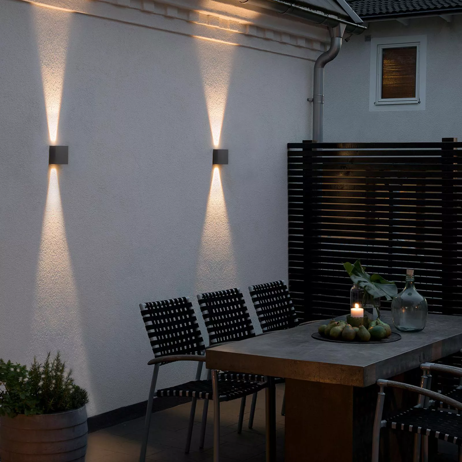 LED-Außenwandlampe Chieri 2-flg. 18 cm anthrazit günstig online kaufen