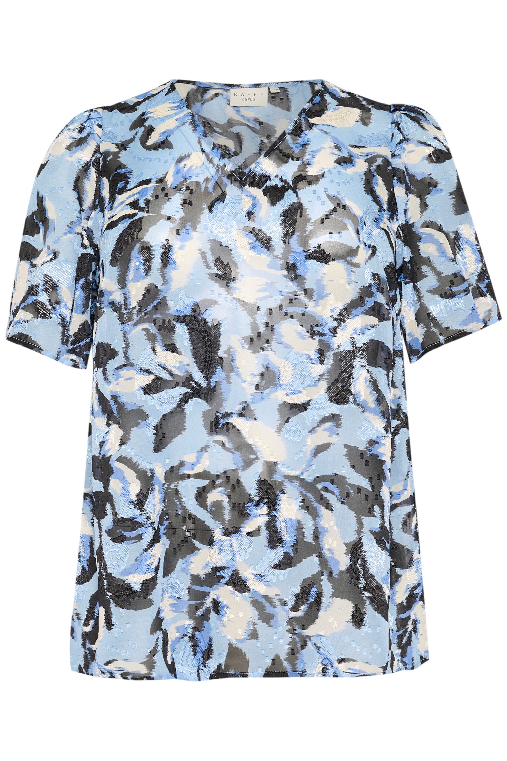 KAFFE Curve Kurzarmbluse Kurzarm-Bluse KCelona Große günstig online kaufen