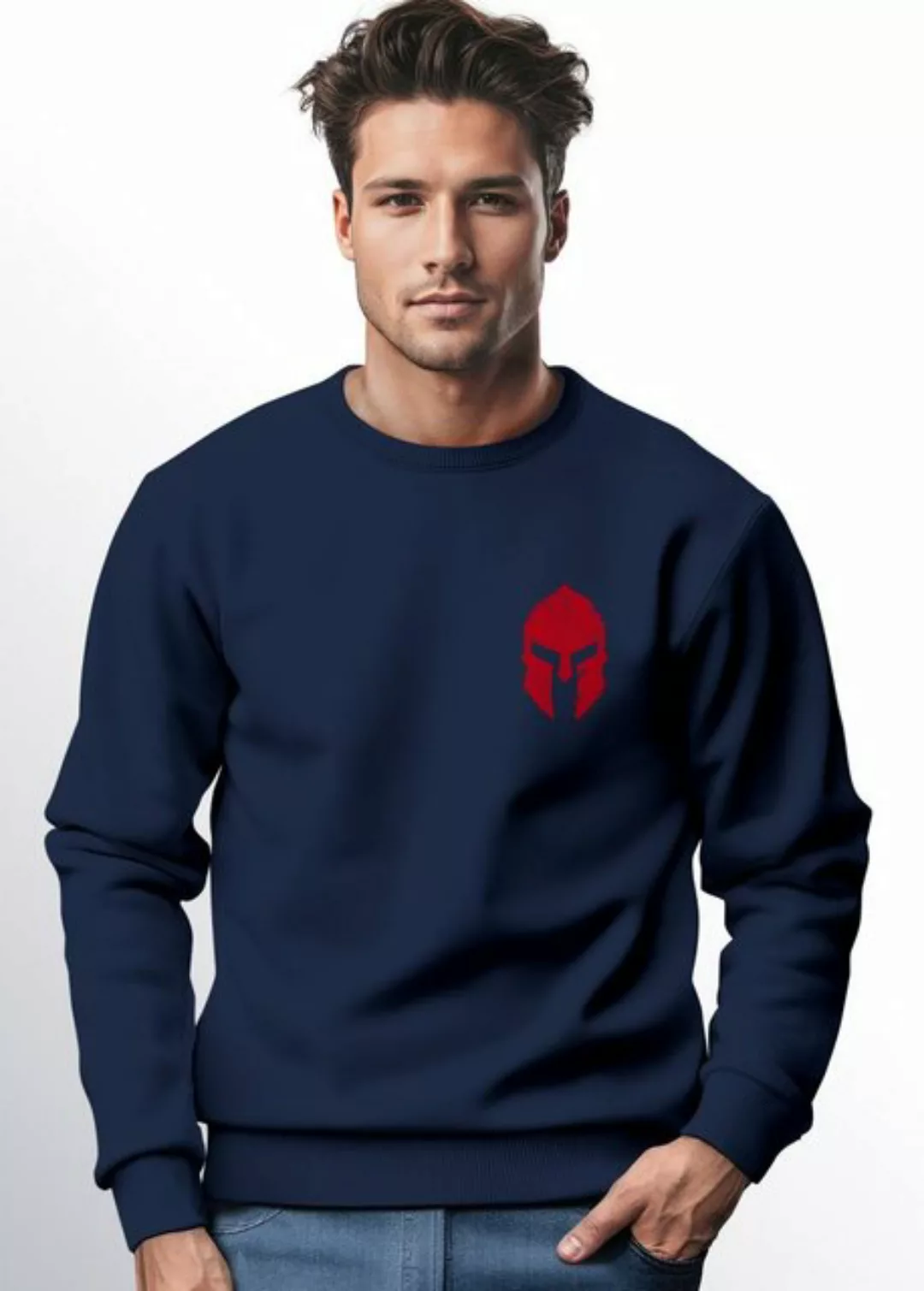Neverless Sweatshirt Sweatshirt Herren Logo Print Sparta-Helm Spartaner Gla günstig online kaufen