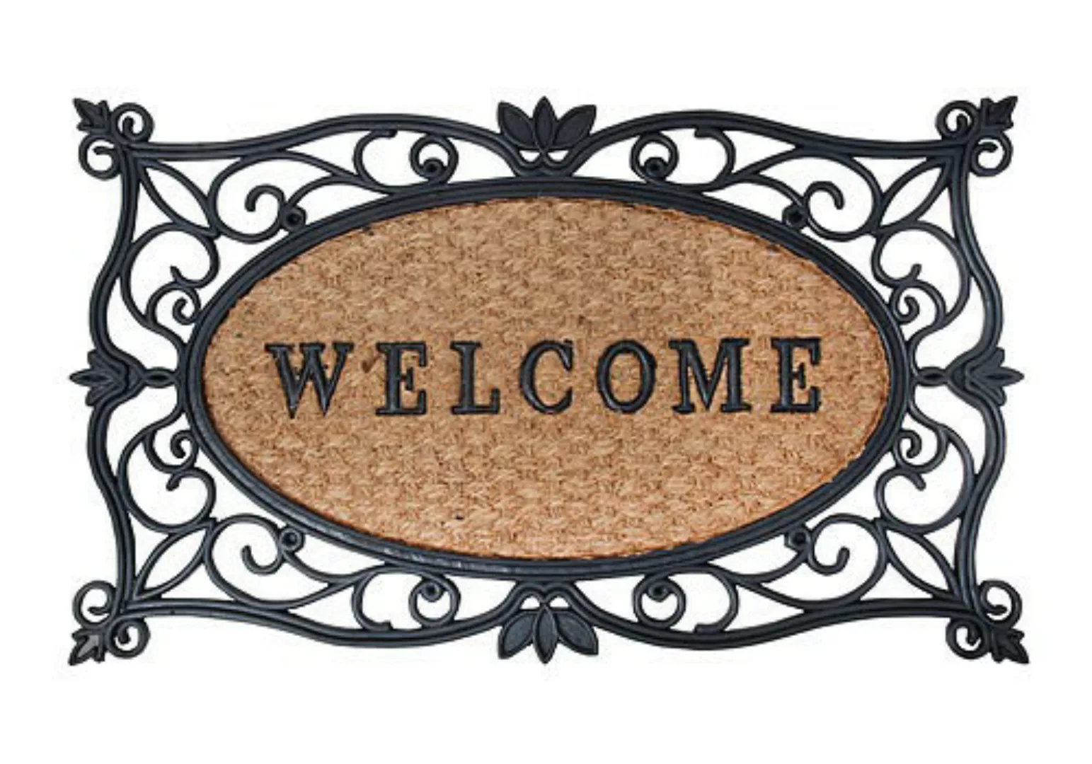 Nostalgische Fussmatte "Welcome" Fussabtreter Gummi / Kokos 45x75cm günstig online kaufen