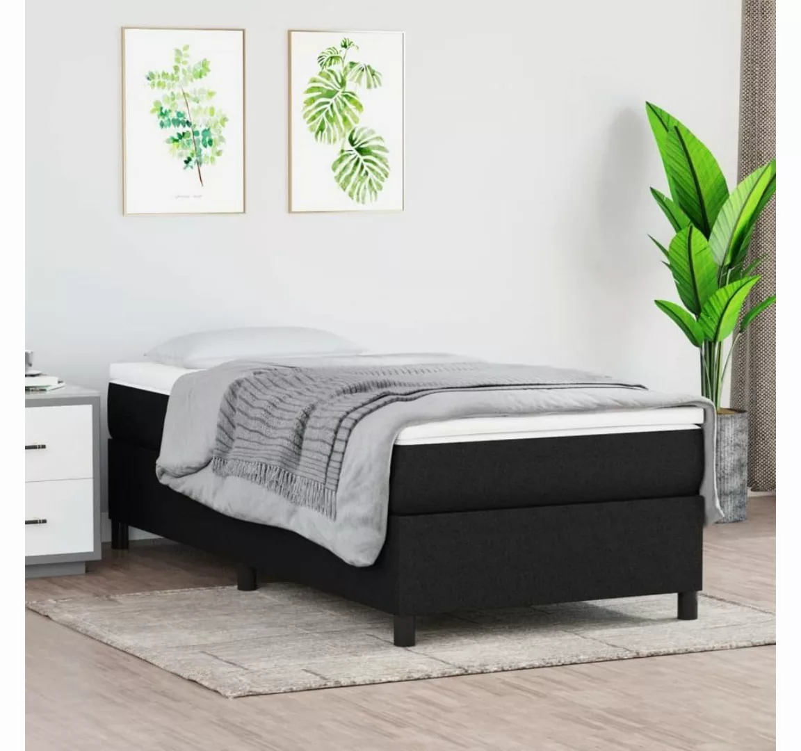 furnicato Bett Boxspringbett mit Matratze Schwarz 100x200 cm Stoff günstig online kaufen