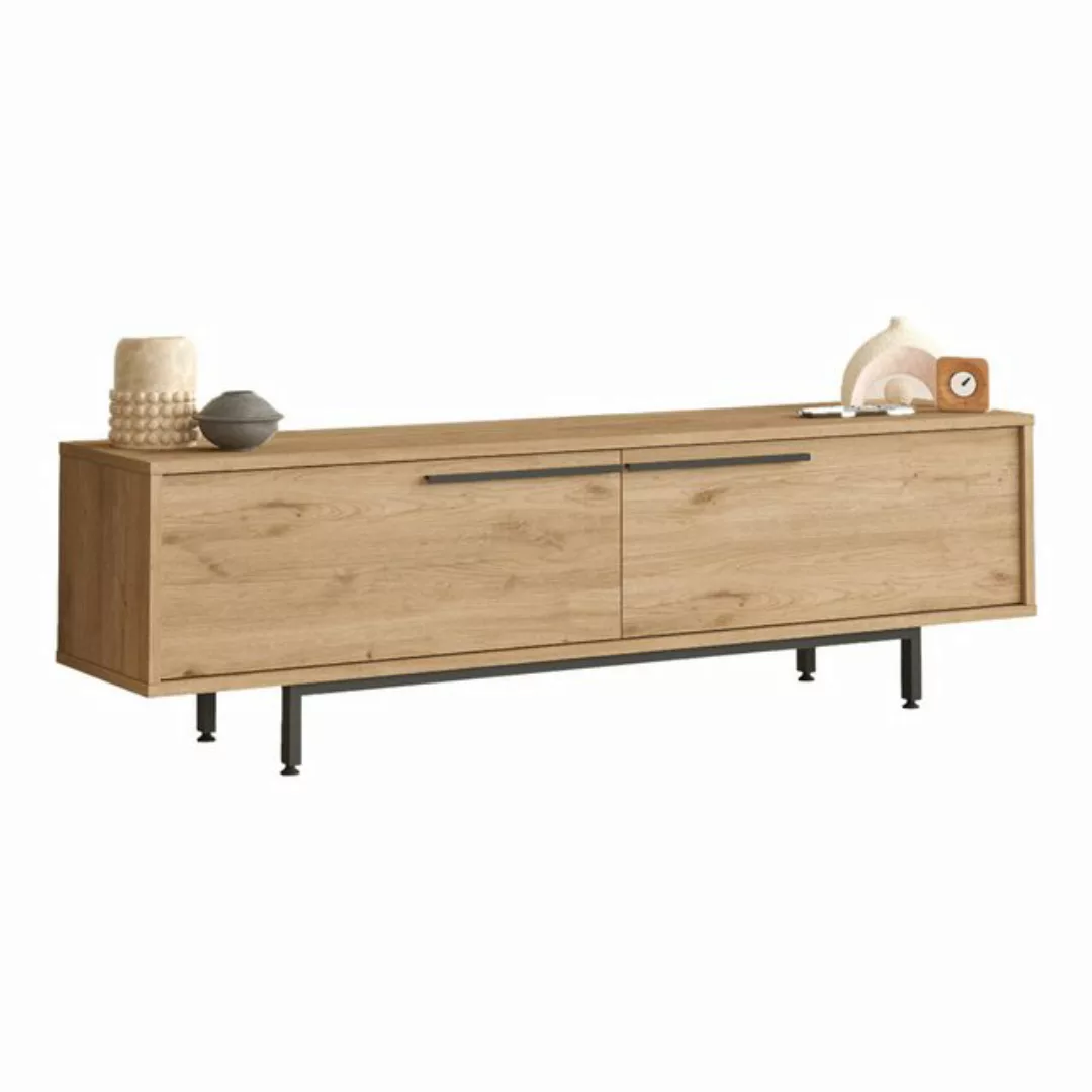 en.casa TV-Schrank »Urejovle« mit 2 Türen 160 x 36 x 45 cm Eichenoptik günstig online kaufen