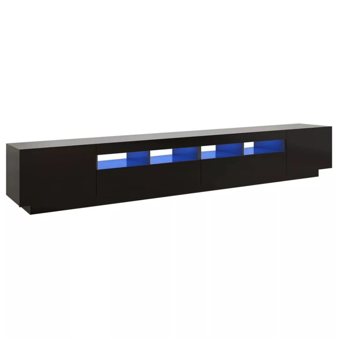 Tv-schrank Mit Led-leuchten Schwarz 260x35x40 Cm günstig online kaufen
