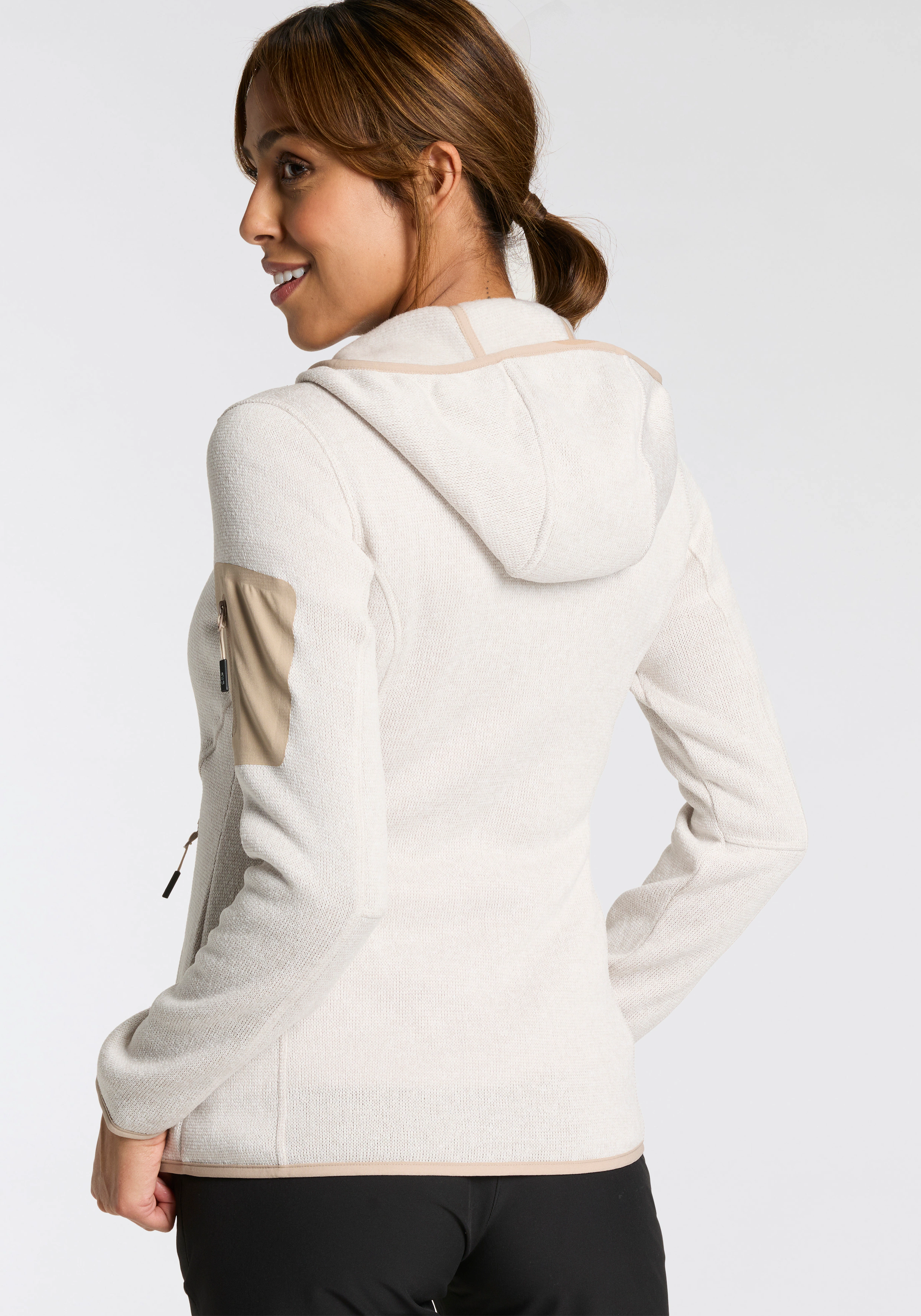 CMP Strickfleecejacke "KNITTED MELANGE HOODY WOMAN HOODY", (1 St.), mit Kap günstig online kaufen