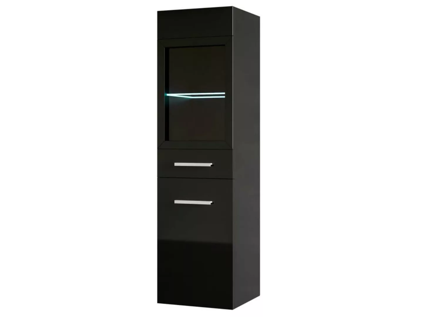 Badezimmerschrank mit LEDs - 30 x 30 x 109 cm - Schwarz - LAURINE günstig online kaufen