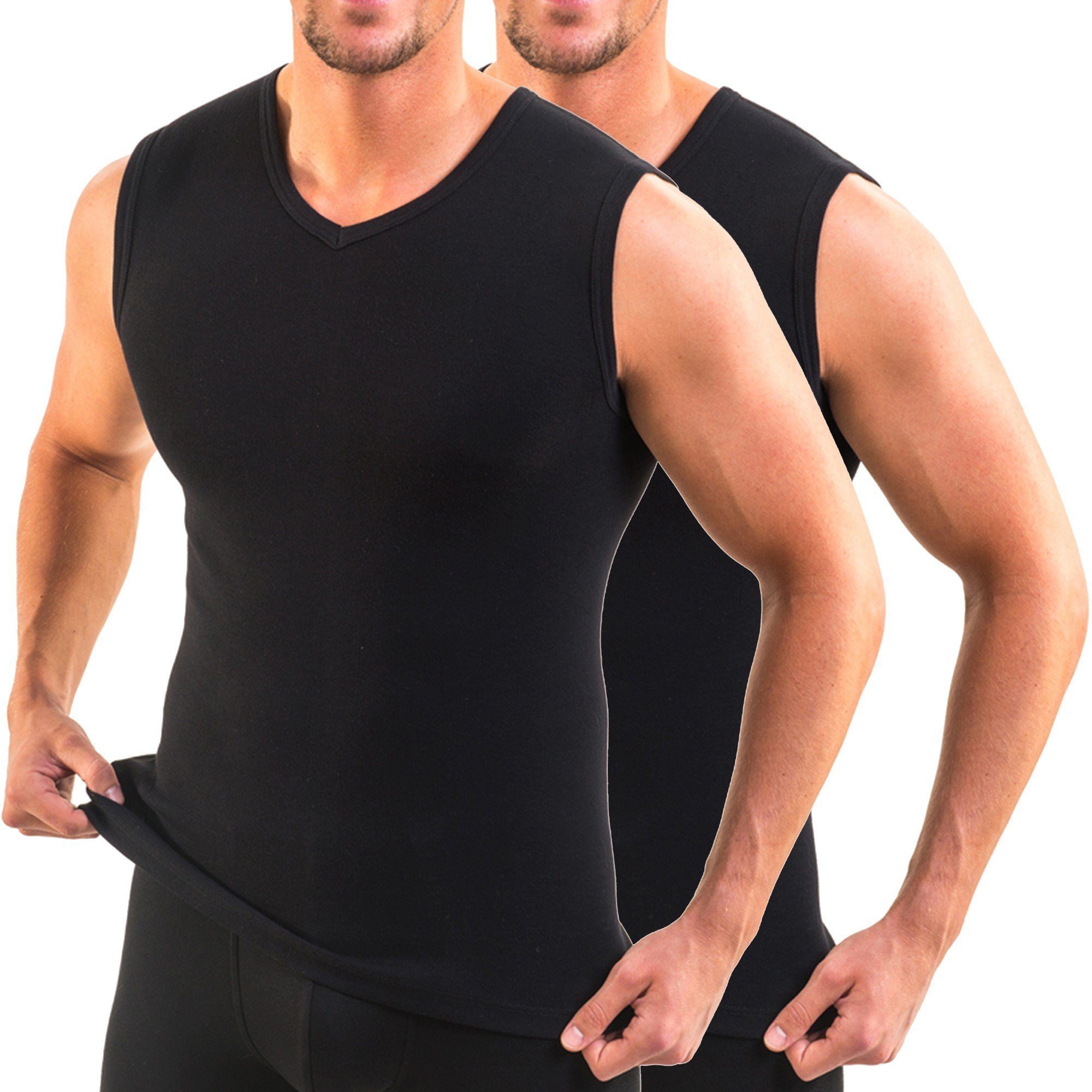 HERMKO Achseltop 3050 Herren Muskelshirt V-Neck günstig online kaufen
