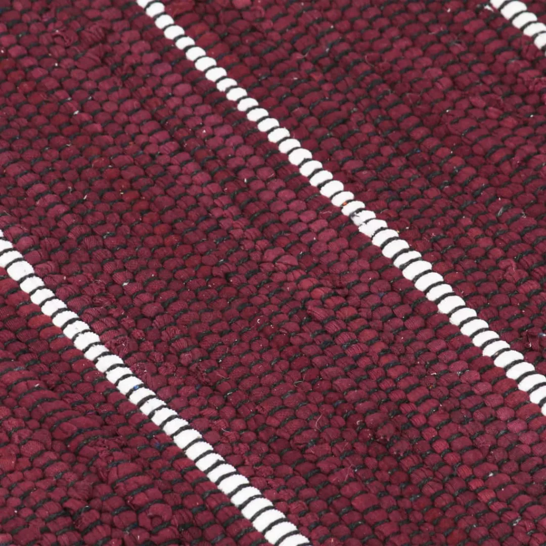 Handgewebter Chindi-teppich Baumwolle 160x230 Cm Weinrot günstig online kaufen