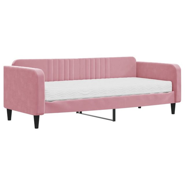 vidaXL Gästebett Gästebett Tagesbett mit Matratze Rosa 90x200 cm Samt Bett günstig online kaufen