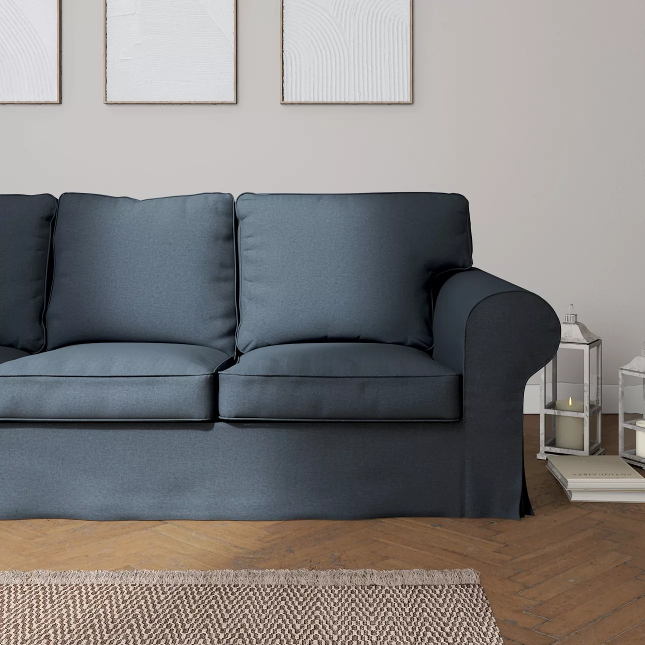 Bezug für Ektorp 3-Sitzer Schlafsofa, ALTES Modell, Dunkelblau, Sofahusse E günstig online kaufen