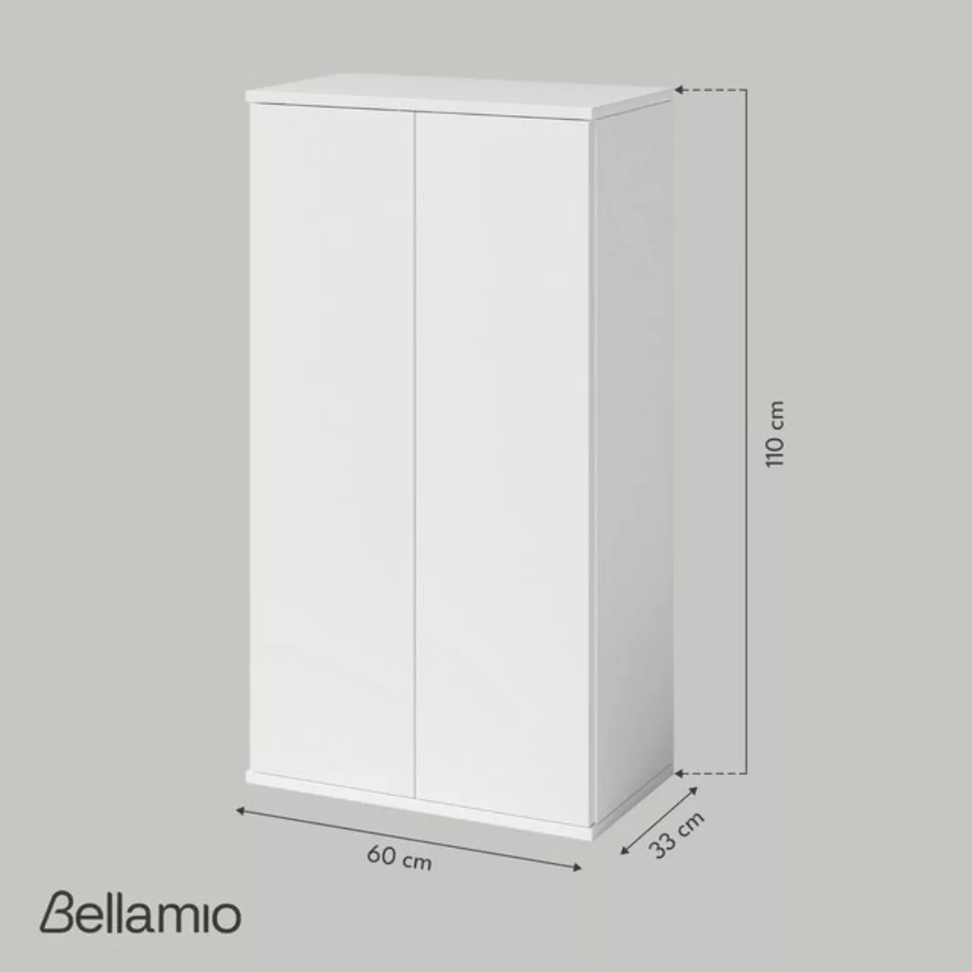 Bellamio Mehrzweckschrank Ais (Vorratsschrank 110 cm hoch) grifflos, push-t günstig online kaufen