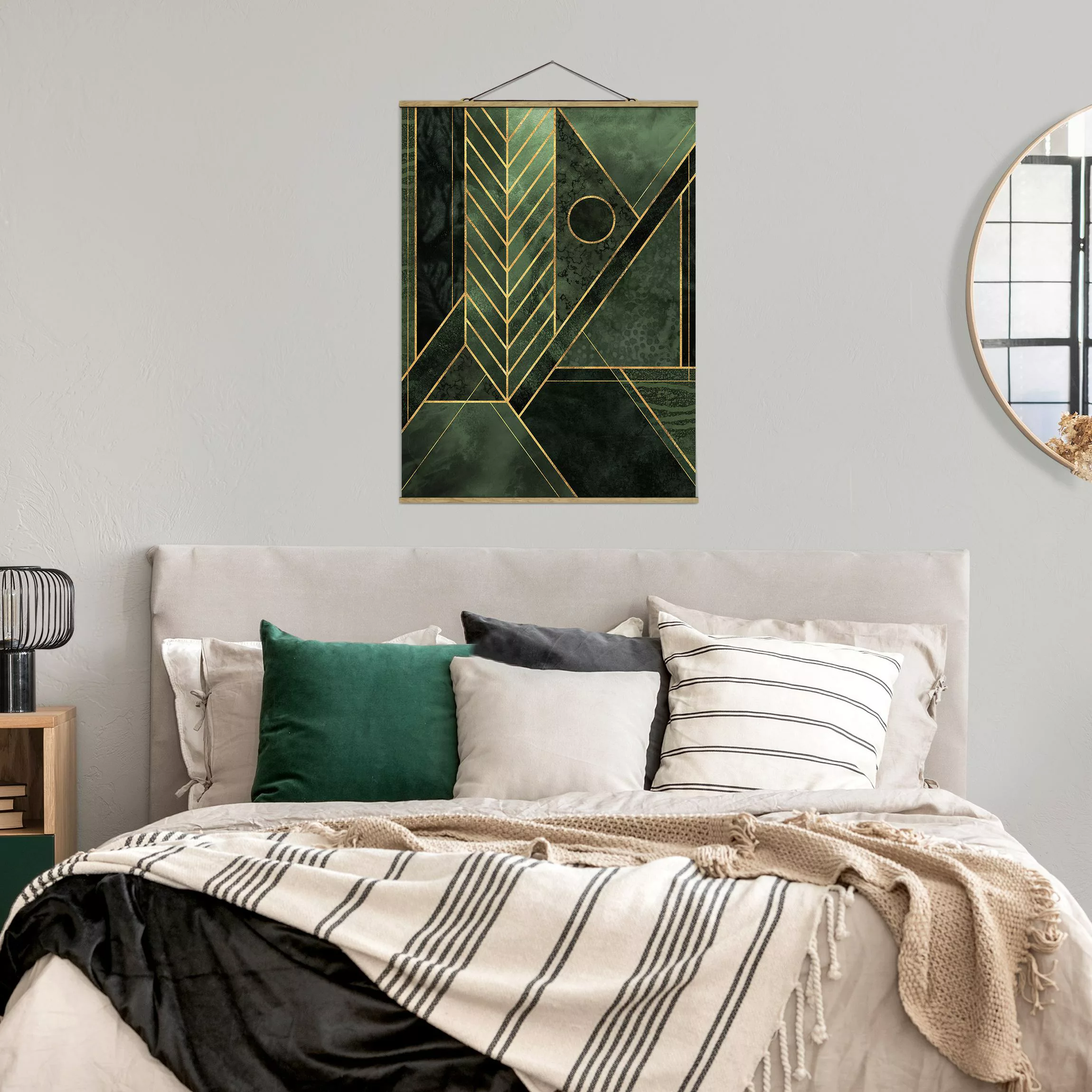 Stoffbild Abstrakt mit Posterleisten - Hochformat Geometrische Formen Smara günstig online kaufen