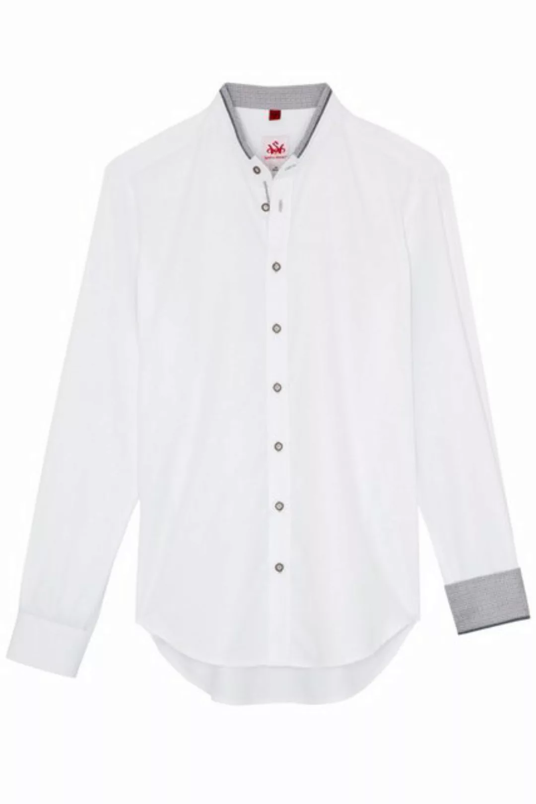 Spieth & Wensky Trachtenhemd Trachtenhemd - DUSTIN - weiß/grau, weiß/oliv günstig online kaufen