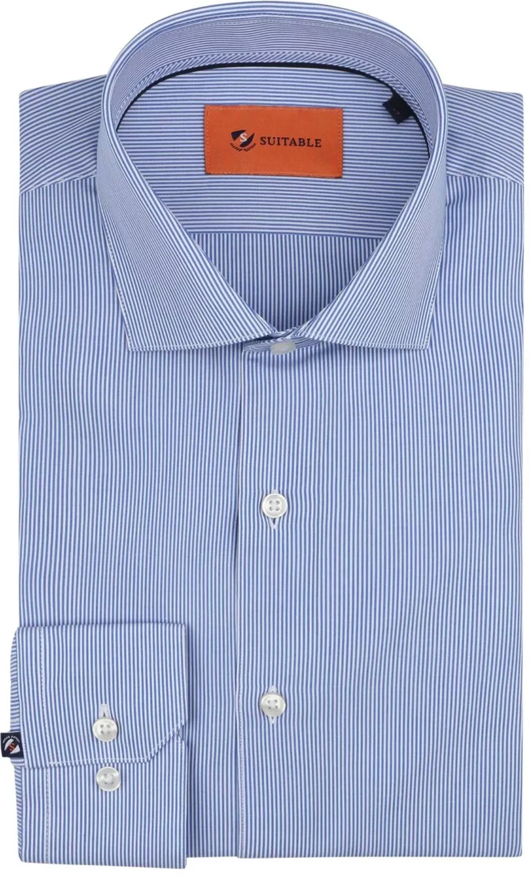 Suitable Hemd Streifen Blau - Größe 38 günstig online kaufen