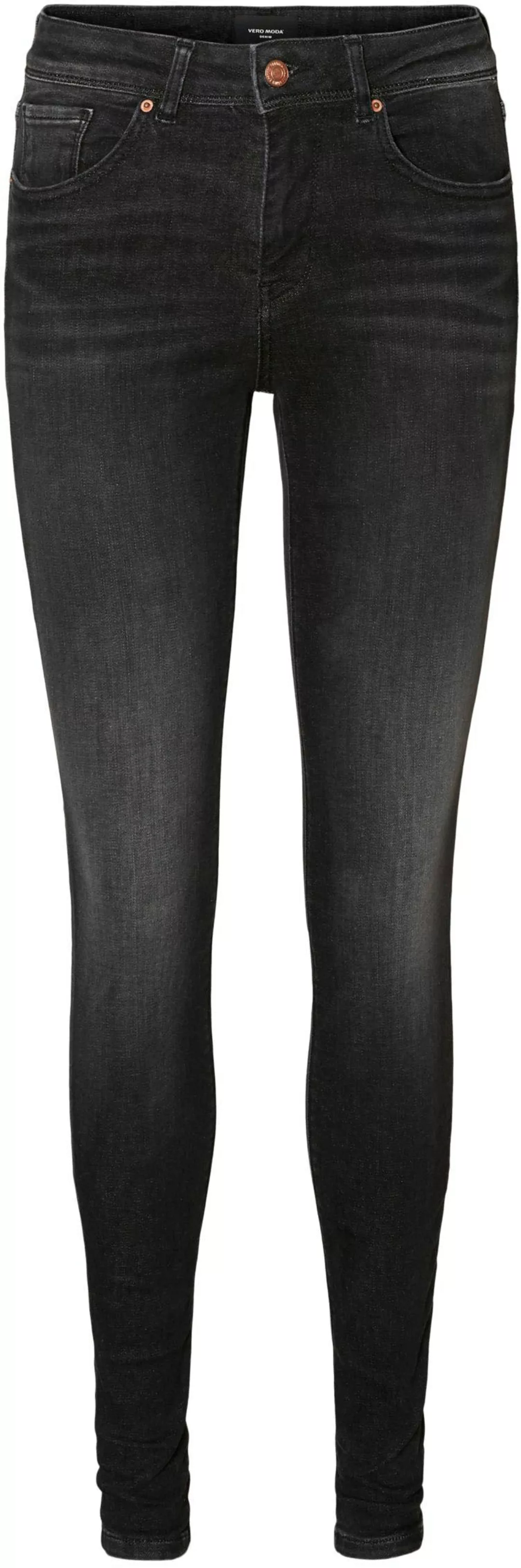 Vero Moda Damen Jeans VMLUX RI101 Slim Fit - Schwarz - Black Denim günstig online kaufen