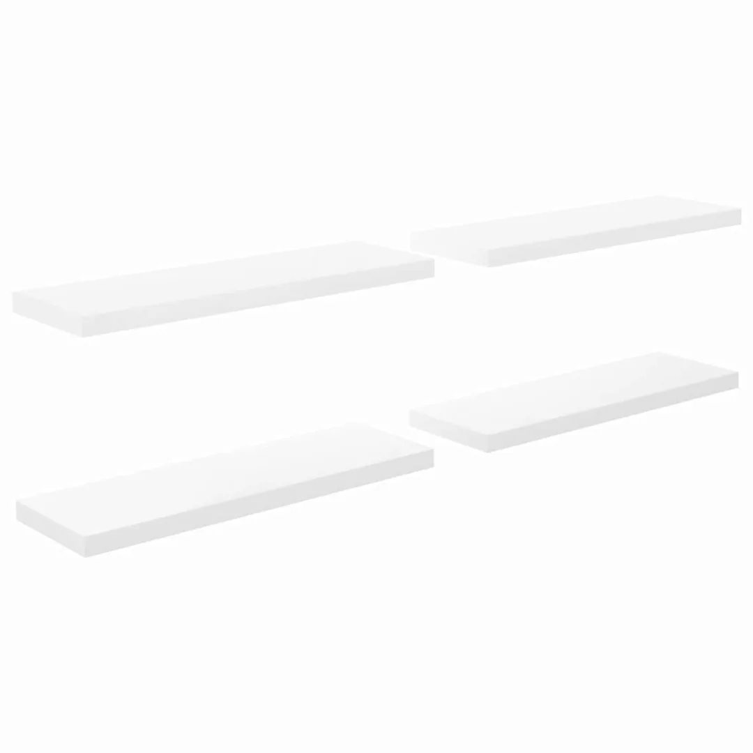 Schwebende Wandregale 4 Stk. Hochglanz-weiß 80x23,5x3,8cm Mdf günstig online kaufen