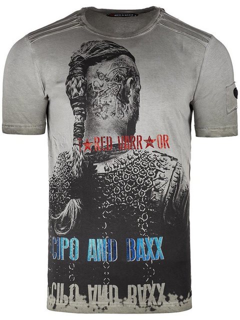 Cipo & Baxx Print-Shirt Auffälliges Kurzarm Shirt BA-CT412 (1-tlg) mit Wiki günstig online kaufen