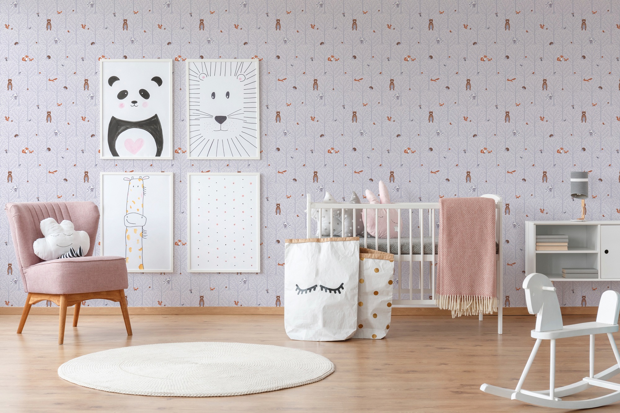 Bricoflor Kinderzimmer Tapete Sternen Babyzimmer Tapete in Weiß und Schwarz günstig online kaufen