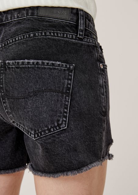 QS Shorts Slim: Shorts aus Denim Label-Patch günstig online kaufen