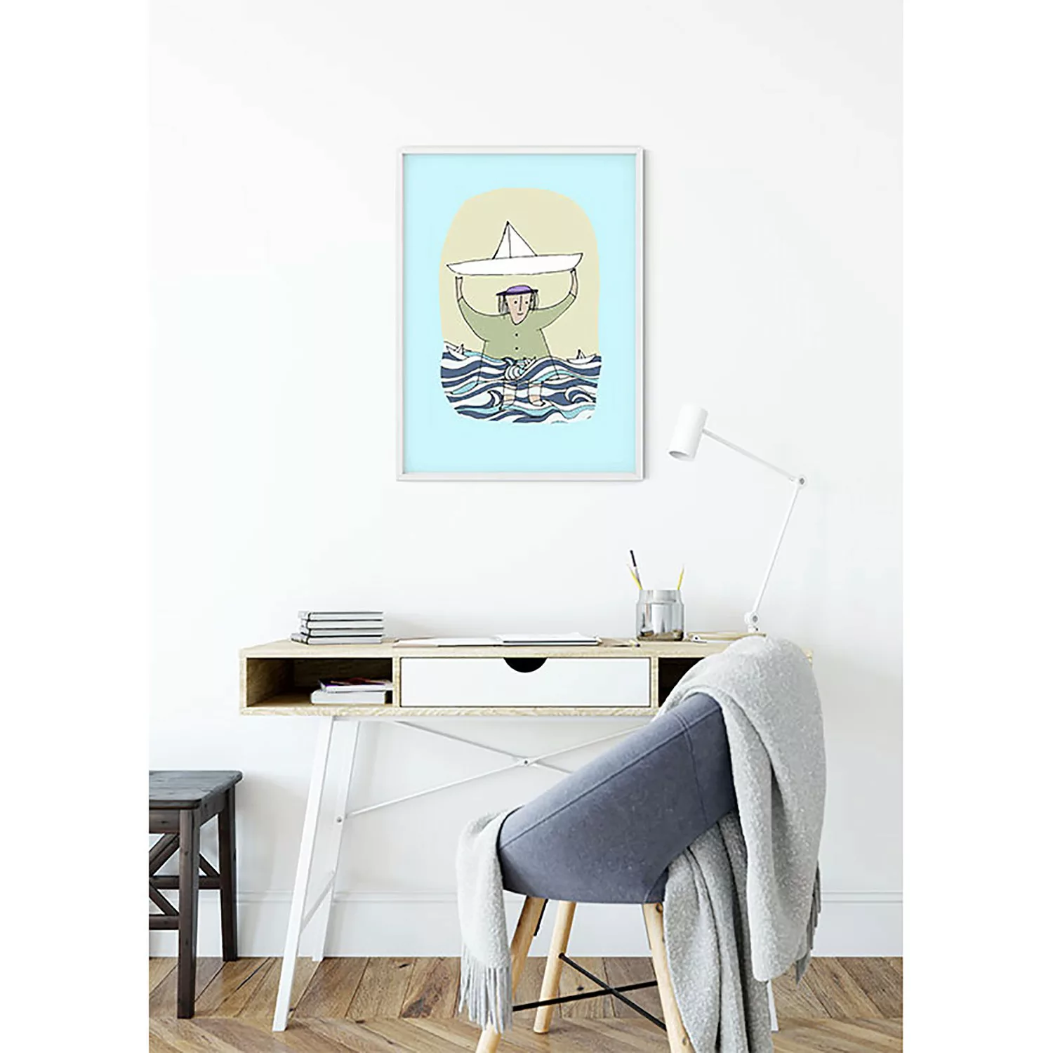 KOMAR Wandbild - Paper Ship - Größe: 50 x 70 cm mehrfarbig Gr. one size günstig online kaufen