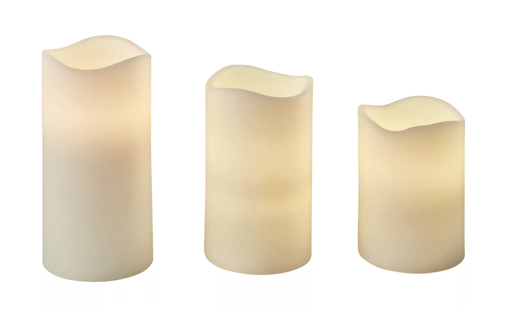 LED-Kerzen, 3er-Set ¦ beige ¦ Wachs, Kunststoff, Kunststoff, Wachs ¦ Maße ( günstig online kaufen