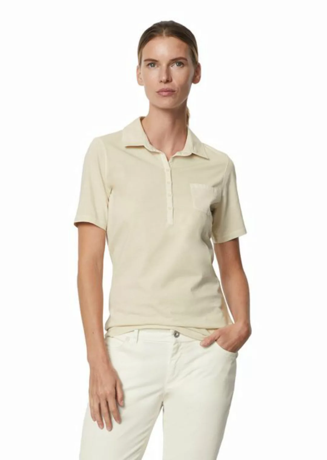 Marc O'Polo Poloshirt mit Material-Mix-Details günstig online kaufen